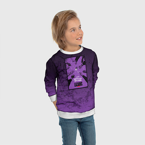 Детский свитшот Lazarus: Violet Pattern / 3D-Белый – фото 3