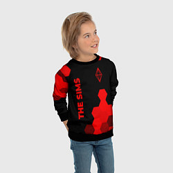 Свитшот детский The Sims - red gradient вертикально, цвет: 3D-черный — фото 2