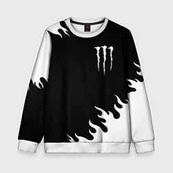 Детский свитшот Monster energy белый огонь