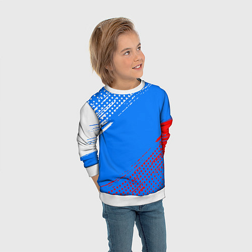 Детский свитшот Патриот - флаг / 3D-Белый – фото 3