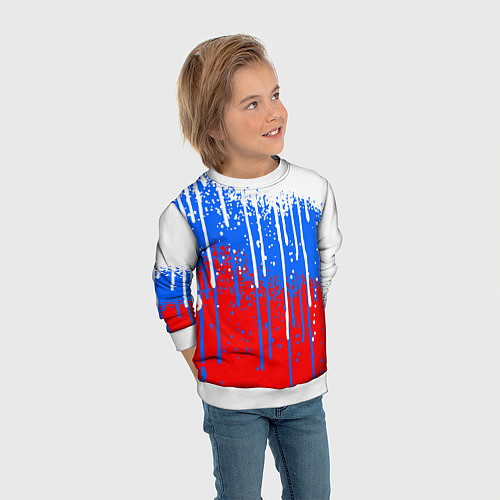 Детский свитшот Патриот - флаг / 3D-Белый – фото 3
