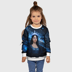 Свитшот детский Билли Айлиш в стиле снежной королевы, цвет: 3D-белый — фото 2