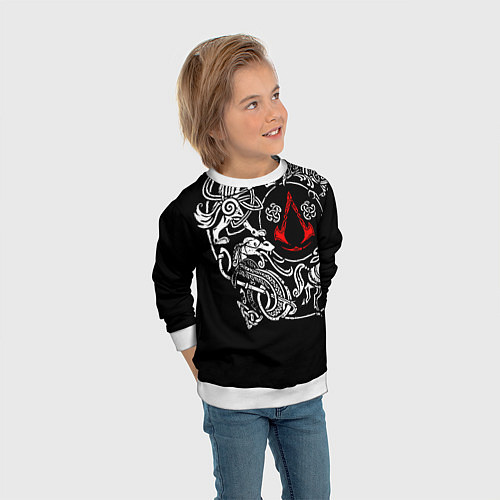 Детский свитшот Ассасин Крид Раграрек / 3D-Белый – фото 3