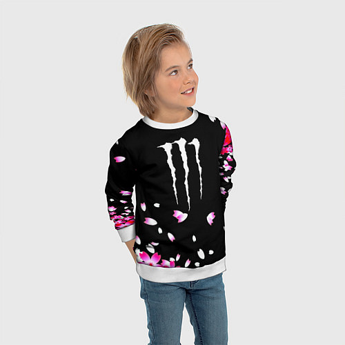 Детский свитшот Monster energy sakura / 3D-Белый – фото 3
