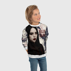 Свитшот детский Билли Айлиш в стиле готики, цвет: 3D-белый — фото 2