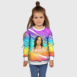 Свитшот детский Билли Айлиш с нотами, цвет: 3D-белый — фото 2