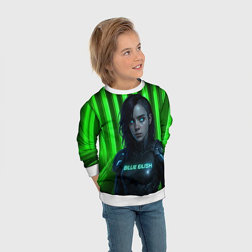 Детский свитшот Билли Айлиш космический костюм / 3D-Белый – фото 3