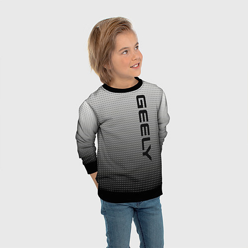 Детский свитшот Geely серый текстурный / 3D-Черный – фото 3