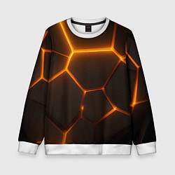 Свитшот детский Оранжевое свечение текстура, цвет: 3D-белый