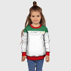 Свитшот детский Таблица Excel текстура, цвет: 3D-красный — фото 2