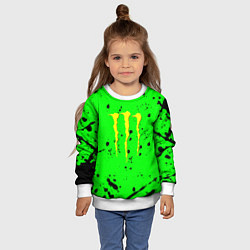 Свитшот детский Monster energy кислотные брызги, цвет: 3D-белый — фото 2
