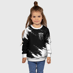 Свитшот детский Monster energy краски штрихи белые, цвет: 3D-белый — фото 2