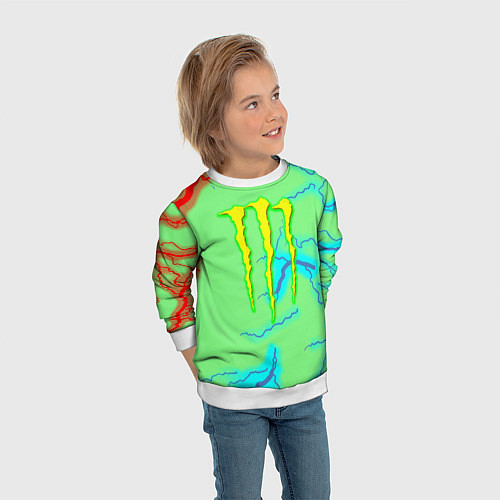 Детский свитшот Monster energy storm electrix / 3D-Белый – фото 3