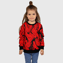 Свитшот детский Чёрно-красный абстрактный линии, цвет: 3D-черный — фото 2