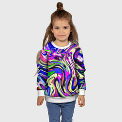 Свитшот детский Абстракция пластика синий, цвет: 3D-белый — фото 2