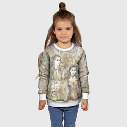 Свитшот детский Девушки стимпанк, цвет: 3D-белый — фото 2