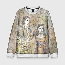 Свитшот детский Девушки стимпанк, цвет: 3D-белый