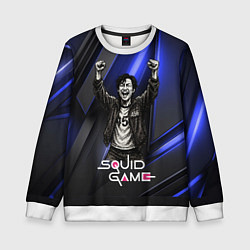 Свитшот детский Победа игрока 456 Игра в кальмара, цвет: 3D-белый