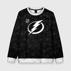 Свитшот детский Тампа Бэй Лайтнинг - черные соты, цвет: 3D-белый