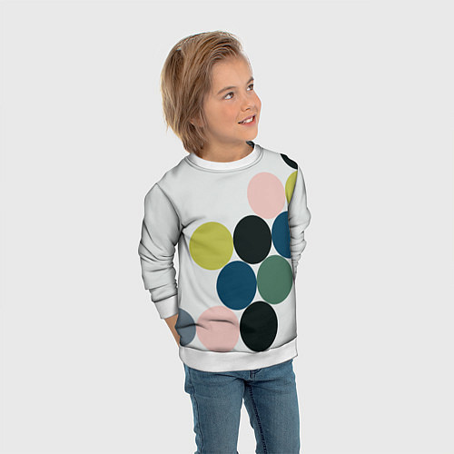 Детский свитшот Кластер чил - абстракция / 3D-Белый – фото 3