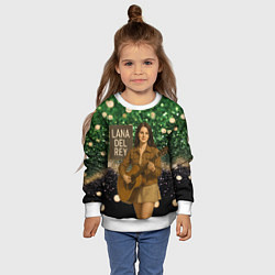 Свитшот детский Lana Del Rey играет на гитаре, цвет: 3D-белый — фото 2