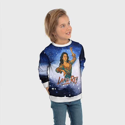 Детский свитшот Lana Del Rey танцует / 3D-Белый – фото 3