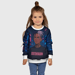 Свитшот детский XXXTentacion - Неоновый аниме арт, цвет: 3D-белый — фото 2