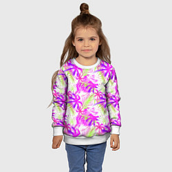 Свитшот детский Palm tree pink, цвет: 3D-белый — фото 2