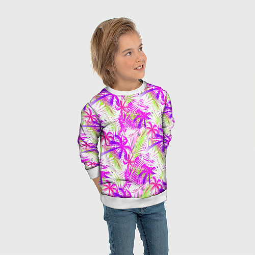 Детский свитшот Palm tree pink / 3D-Белый – фото 3