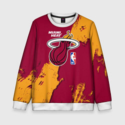 Свитшот детский Майами Хит - разлитая краска, цвет: 3D-белый