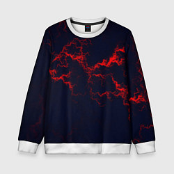 Свитшот детский Lightning red glow, цвет: 3D-белый