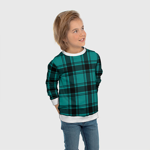 Детский свитшот Checkered dark blue / 3D-Белый – фото 3