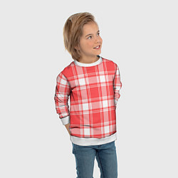 Свитшот детский Checked red white, цвет: 3D-белый — фото 2