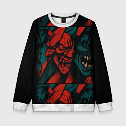 Свитшот детский Демоны Oni - нейроарт, цвет: 3D-белый