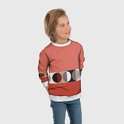 Свитшот детский Луна Малевича розовый томат, цвет: 3D-белый — фото 2