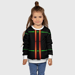 Свитшот детский Neon green black red line, цвет: 3D-белый — фото 2