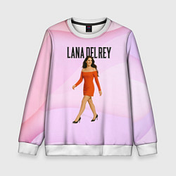 Свитшот детский Lana Del Rey - оранжевое платье, цвет: 3D-белый