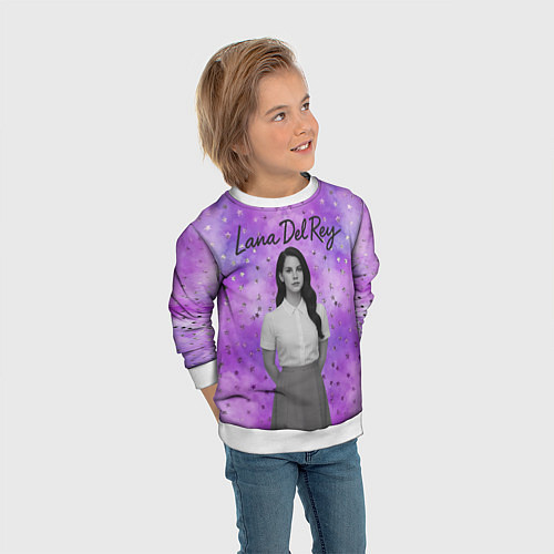 Детский свитшот Lana Del Rey в черно-белом / 3D-Белый – фото 3
