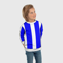 Свитшот детский Color white blue line, цвет: 3D-белый — фото 2