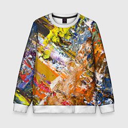 Детский свитшот Живая Абстракция: Поток Цветов и Форм в Постоянном
