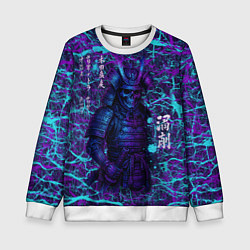 Свитшот детский Призрак самурая - неновый арт, цвет: 3D-белый