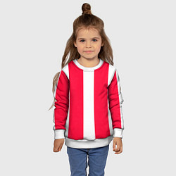 Свитшот детский Color red white line, цвет: 3D-белый — фото 2