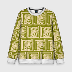 Свитшот детский Леопард в оливковом, цвет: 3D-белый