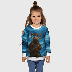 Свитшот детский ВМФ Медведь с АК-47, цвет: 3D-белый — фото 2