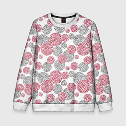 Свитшот детский Крупный красный серый горох с леопардовой текстуро, цвет: 3D-белый