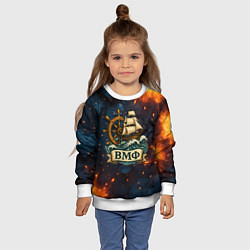 Свитшот детский ВМФ корабль и штурвал, цвет: 3D-белый — фото 2