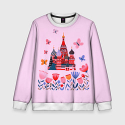 Свитшот детский Москва - собор, цвет: 3D-белый