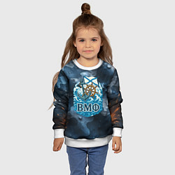 Свитшот детский Штурвал и якорь ВМФ, цвет: 3D-белый — фото 2