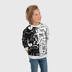 Свитшот детский Doom x liil peep pattern black, цвет: 3D-белый — фото 2