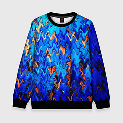 Детский свитшот Сине-голубой стекающая абстракция